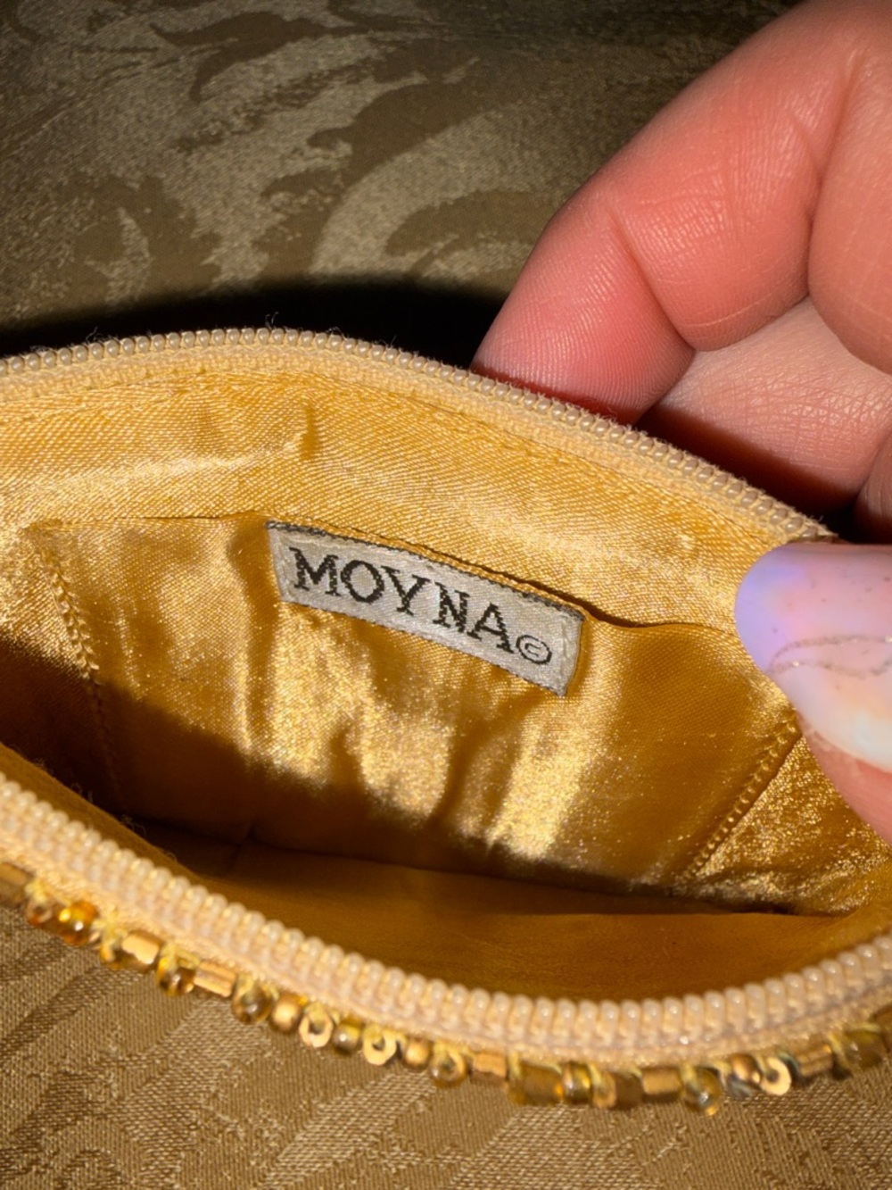 Moyna Brown Beaded 'BADASS' Wristlet - Picture 5 of 5